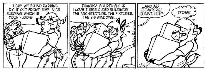Strip for 2000-06-15 - ** 4th floor! Heart Attacks, Hernias, and Heat Exhaustion! **