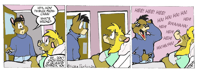 Strip for 2001-02-23 - ** Lost: One appendix, Answers to Appy, if Found please return to... **