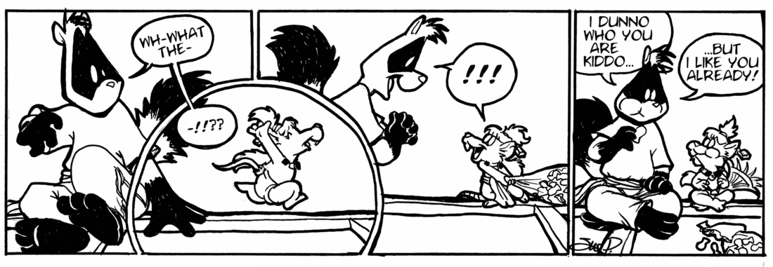 Strip for 2001-06-08 - ** Looks like the way to a Ferret's heart IS through his heart! **