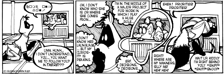 Strip for 2001-06-26 - ** Ye though I walk through the valley of the shadow of death, I shall fear no darkened air duct... **