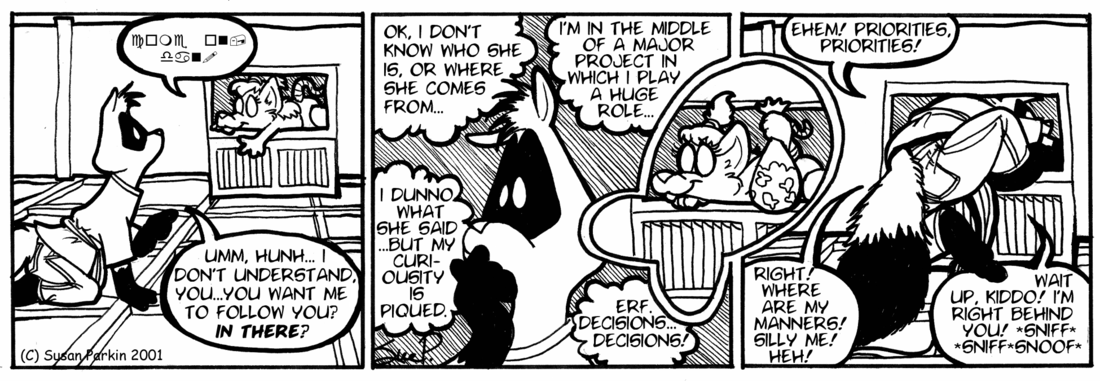 Strip for 2001-06-26 - ** Ye though I walk through the valley of the shadow of death, I shall fear no darkened air duct... **