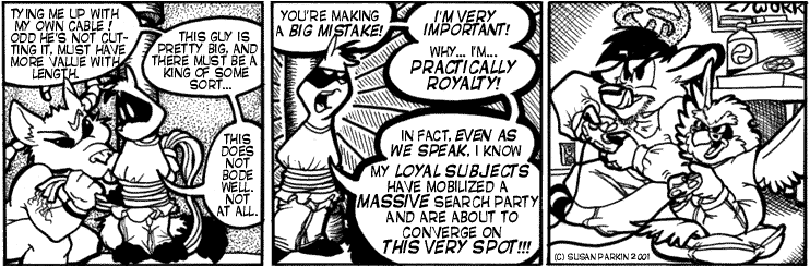 Strip for 2001-07-02 - ** It's good ta be da king... as long as you ARE the king. **