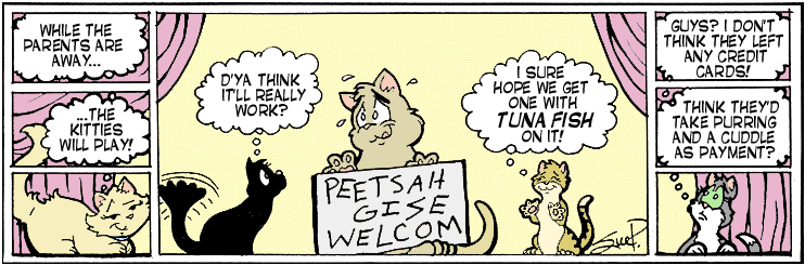 Strip for 2001-08-03 - ** Good thing we've got a sitter... **