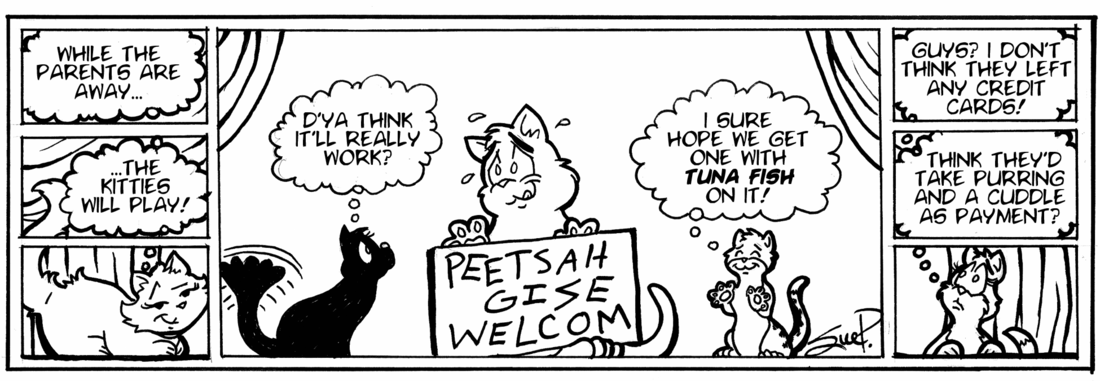 Strip for 2001-08-03 - ** Good thing we've got a sitter... **