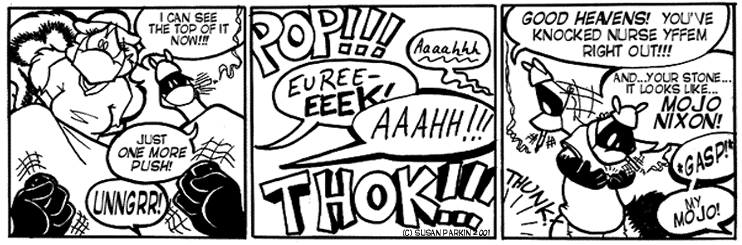 Strip for 2001-08-21 - ** YappySlyFox gets off a nice shot! Get well soon, Yappy! **