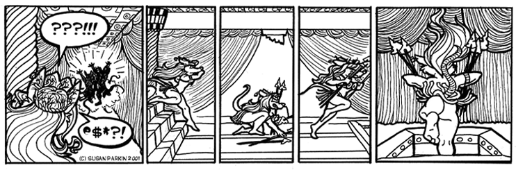 Strip for 2001-08-23 - ** She'd better high-tail it, if she's gonna catch them! **