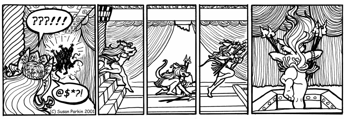 Strip for 2001-08-23 - ** She'd better high-tail it, if she's gonna catch them! **
