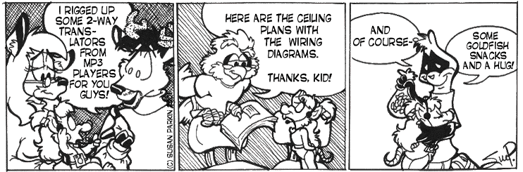 Strip for 2001-10-29 - ** Let's tell her all about the parting gifts she'll be taking home! **