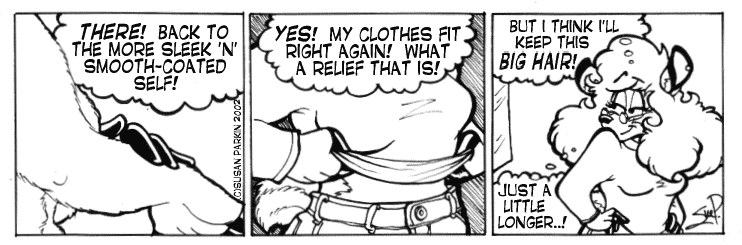 Strip for 2002-02-11 - ** With hair like this, we might hafta move t' TEXAS! **