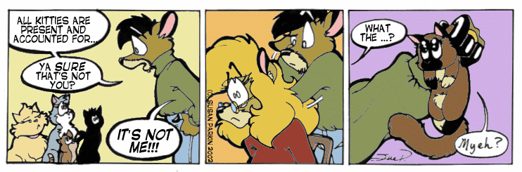 Strip for 2002-03-29 - ** What's this? A case of Head Kittens? **