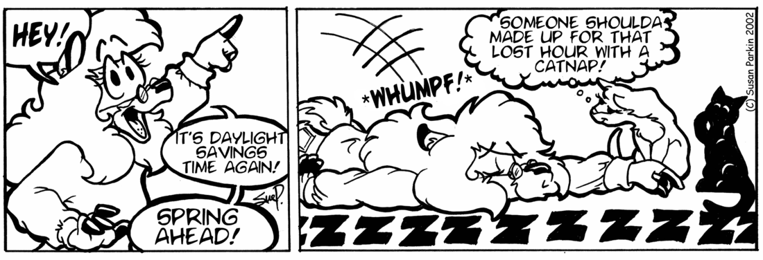 Strip for 2002-04-08 - ** Am I the only one dragging today? **