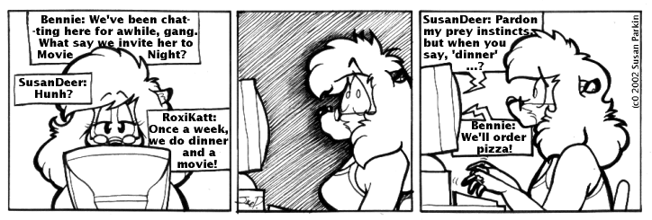 Strip for 2002-08-05 - ** When going out for dinner, one must make sure that one isn't actually ON the menu... **