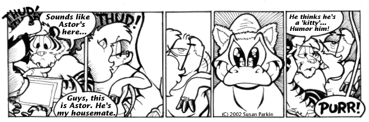 Strip for 2002-08-12 - ** Always humor the bigger critter! **