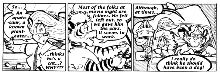 Strip for 2002-08-21 - ** That'd be one BIG pooper scooper. **