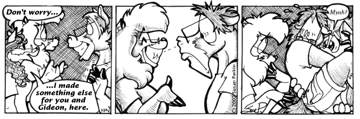 Strip for 2002-09-13 - ** Must be one o'them show jumpin' horses... Happy 4th Wedding Anniversary to us! **