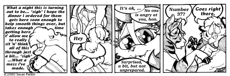 Strip for 2002-10-07 - ** Good thing he has them numbered for just such an emergency! **