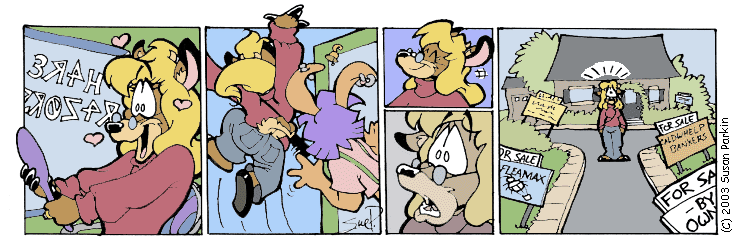 Strip for 2003-04-04 - ** Cause I'm a blonde! Yeah, YEAH, yeah! **