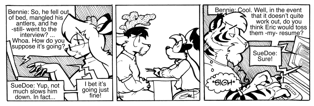 Strip for 2003-06-04 - ** Good interview? Frayed knot... **