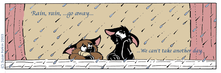Strip for 2003-06-06 - ** When it rains, it purrs...er..pours. **