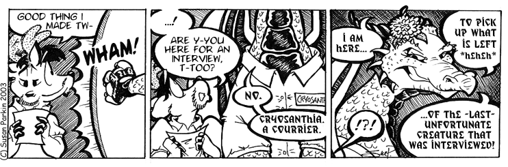 Strip for 2003-10-15 - ** Talk about a retirement plan... **