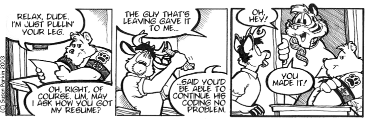 Strip for 2003-11-26 - ** Good references are a must. **