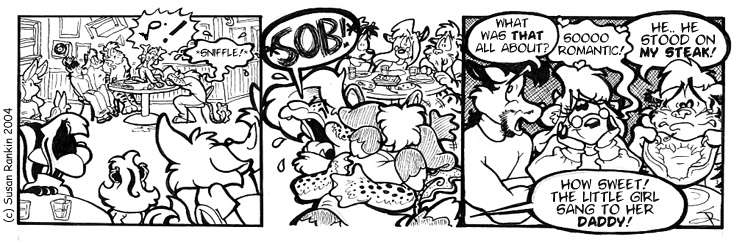 Strip for 2004-05-10 - ** Bah! These guyswouldn't know romance if I bit em! **