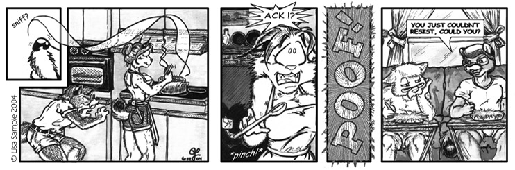 Strip for 2004-06-28 - ** Wolf...it's KISS the cook! KISS! Not Goose! **
