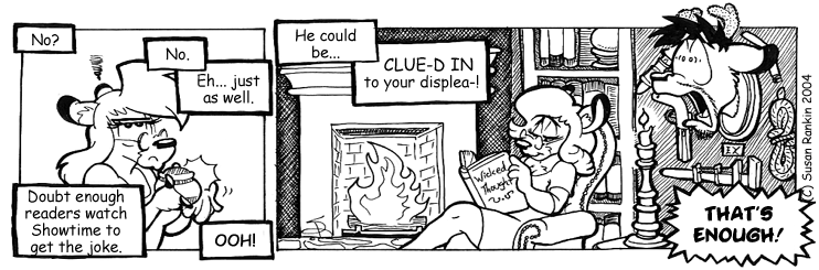 Strip for 2004-09-01 - ** A Clue!  A Clue!  ...Gesundheit. **