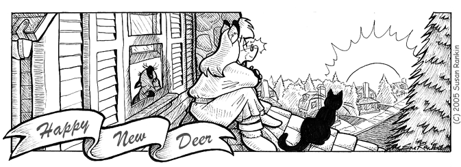 Strip for 2005-01-01 - ** The sun rises on a brand new year. **