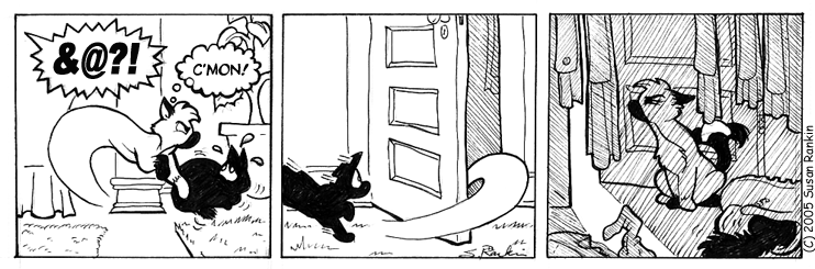 Strip for 2005-05-02 - ** What is it with cats in the closet? **