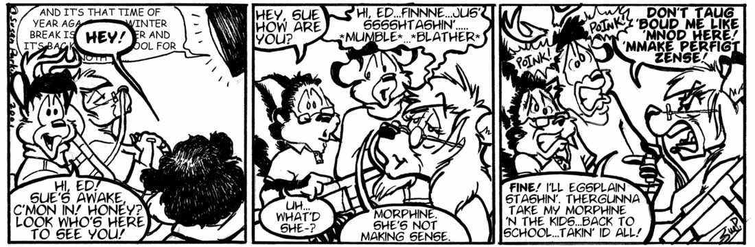 Strip for 2001-01-11 - ** o/ Morphene Haze... All in my Brain... o/ **