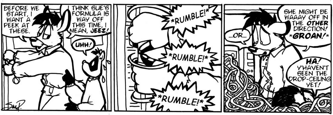 Strip for 2001-05-04 - ** Eric & Dan take a sneak peek... and get a sneak 
