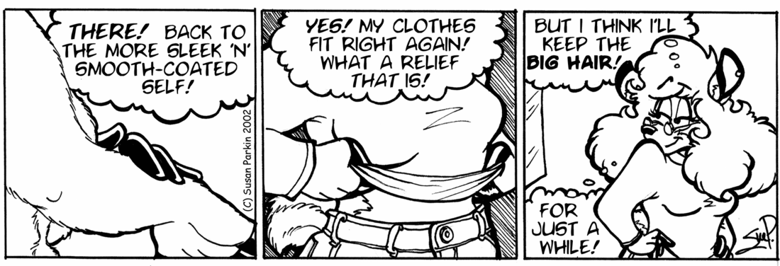 Strip for 2002-02-11 - ** With hair like this, we might hafta move t' TEXAS! **