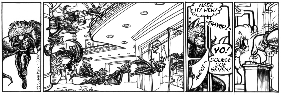 Strip for 2002-06-07 - ** Hey, Neo! Watch out! Here comes the SPY-DEER, man! **