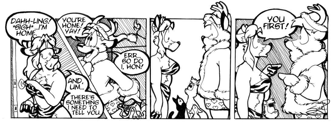 Strip for 2002-12-23 - ** Think we'll see Lum-chan kissing Santa Claus? Underneath the mistletoe tonight? **