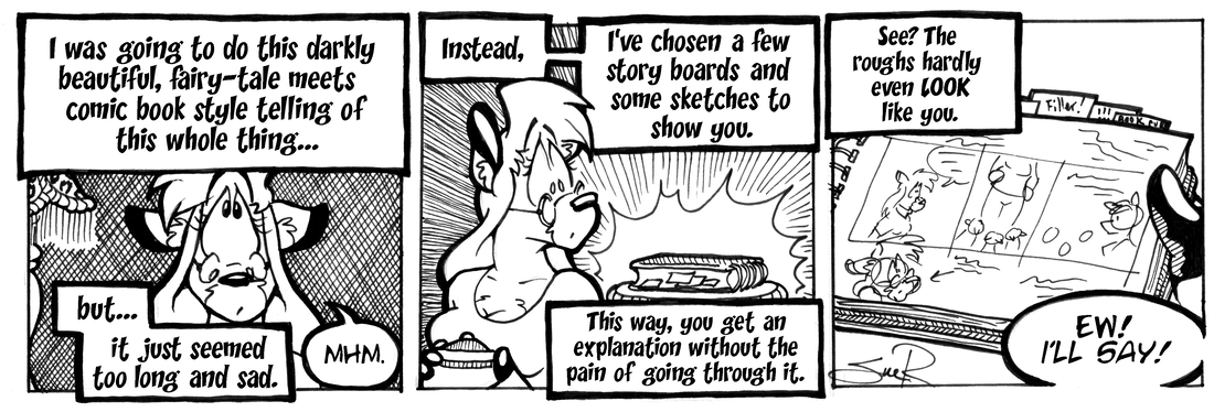 Strip for 2004-09-13 - ** She's an open book. With Post-It notes. **
