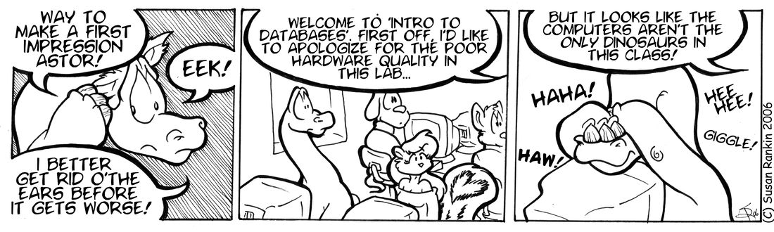 Strip for 2006-10-10 - ** Ahh!  So the dinosaurs all died of embarrassment! **